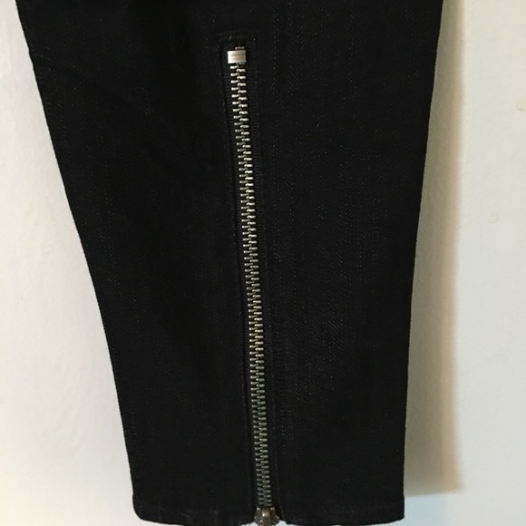 Black Skinny Jeans with Back Ankle Zipper, Size 28 - Picture 4 of 7